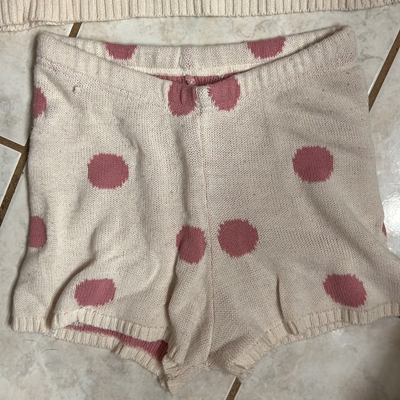 Nasty Gal size small pink and white Polk a dot outfit. Made of knitted material. - Picture 2 of 9